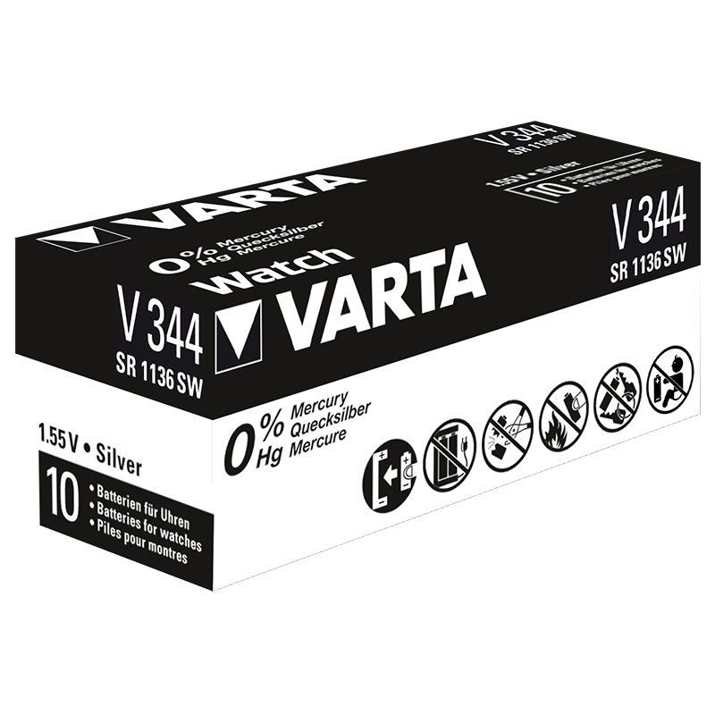 10 Piles Montre 344 / SR42 / SR1136SW / SR42SW Varta