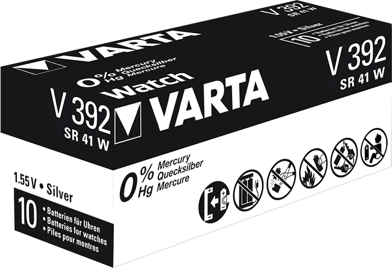 10 Piles Montre 392 / SR41 / SR41SW / AG3 Varta