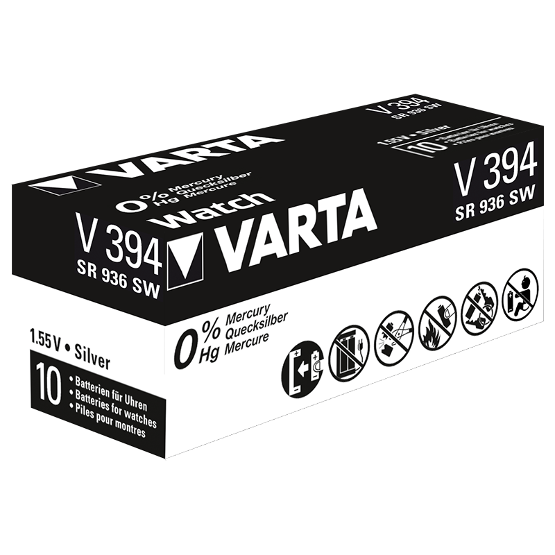 10 Piles Montre 394 / SR45 / SR936 / SR936SW Varta