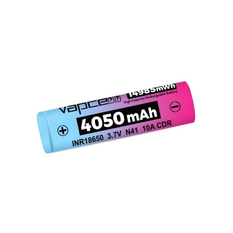 Pile Rechargeable INR18650 N41 Vapcell Li-ion 3,6V 4050mAh 10A