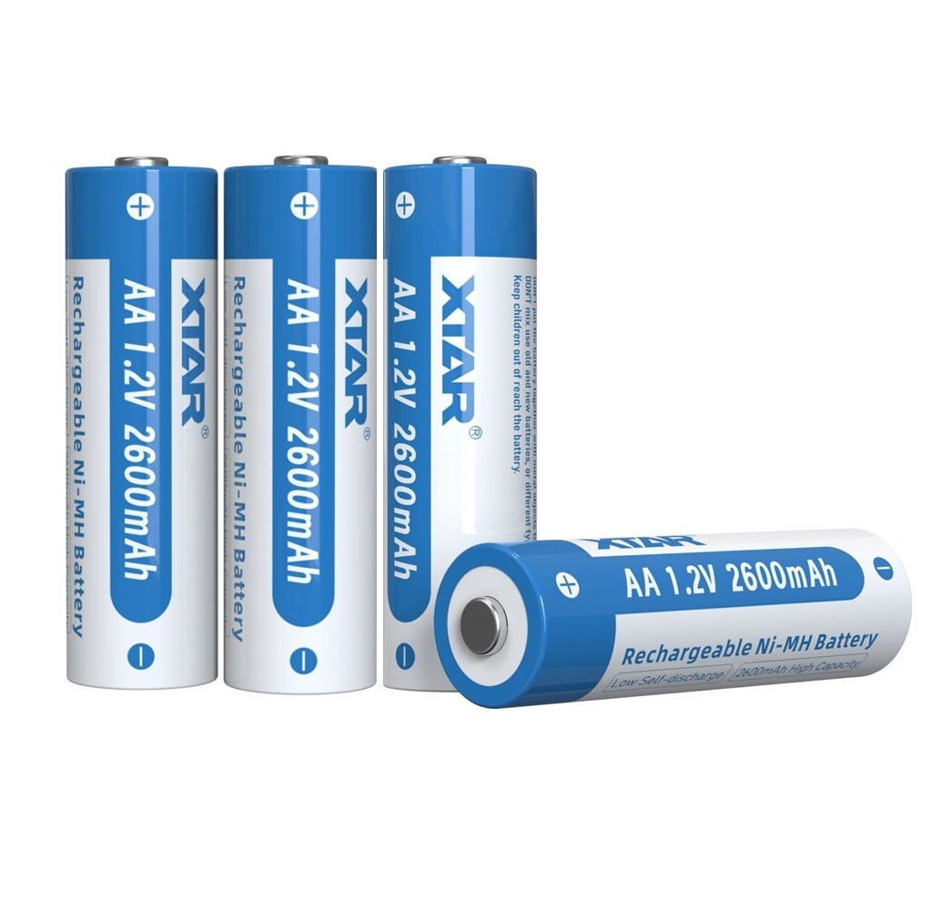 4 Piles Rechargeables AA / HR6 NiMH 1.2V 2600mAh Xtar