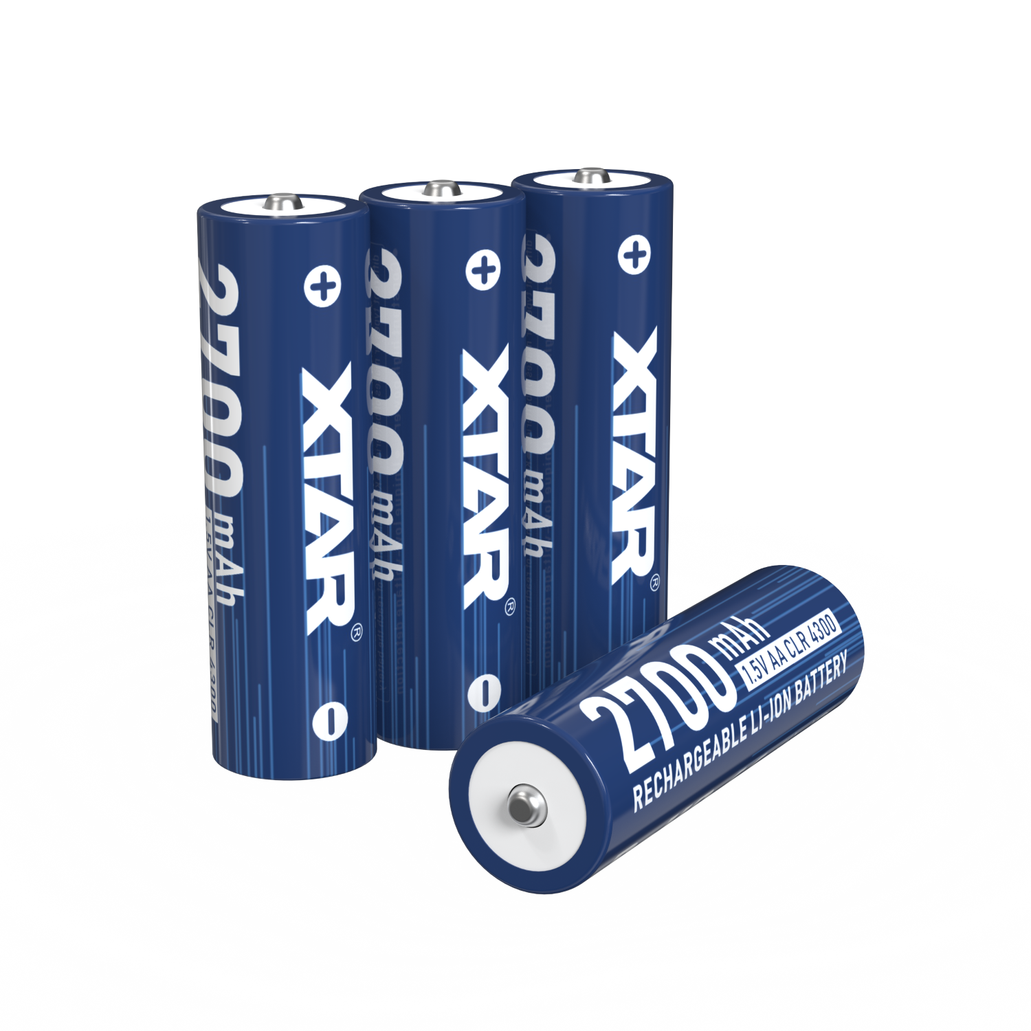 4 Piles Rechargeables AA / HR6 CLR 4300mWh 2700mAh Xtar Li-ion 1.5V