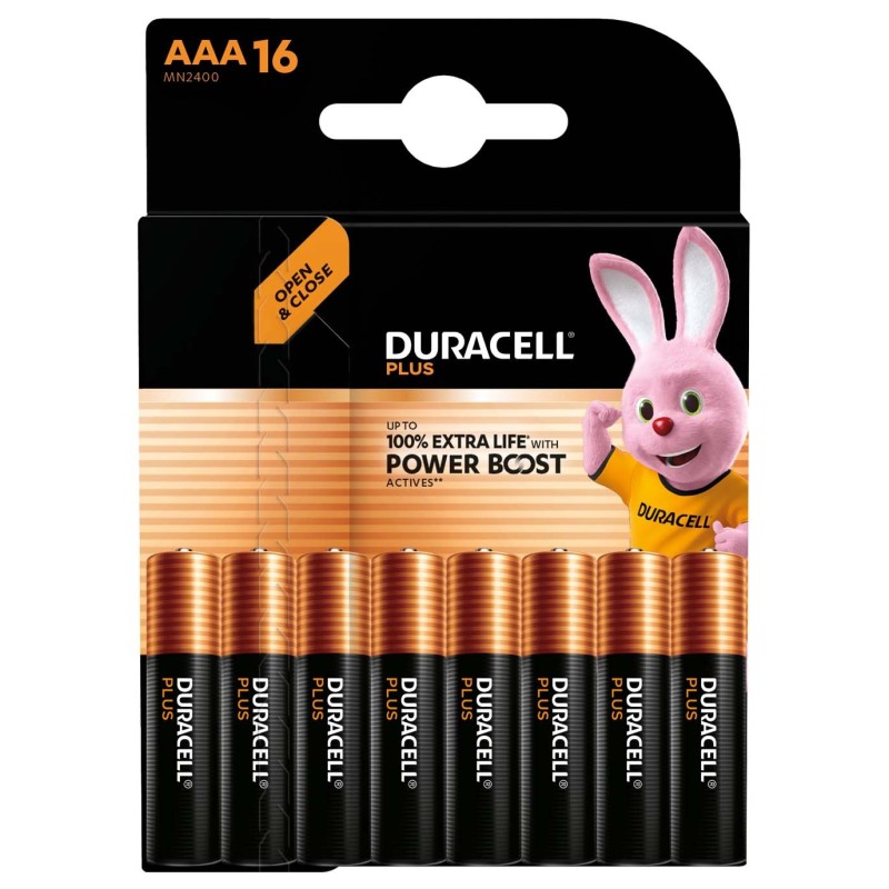 16 Piles Alcalines AAA / LR03 Duracell Plus