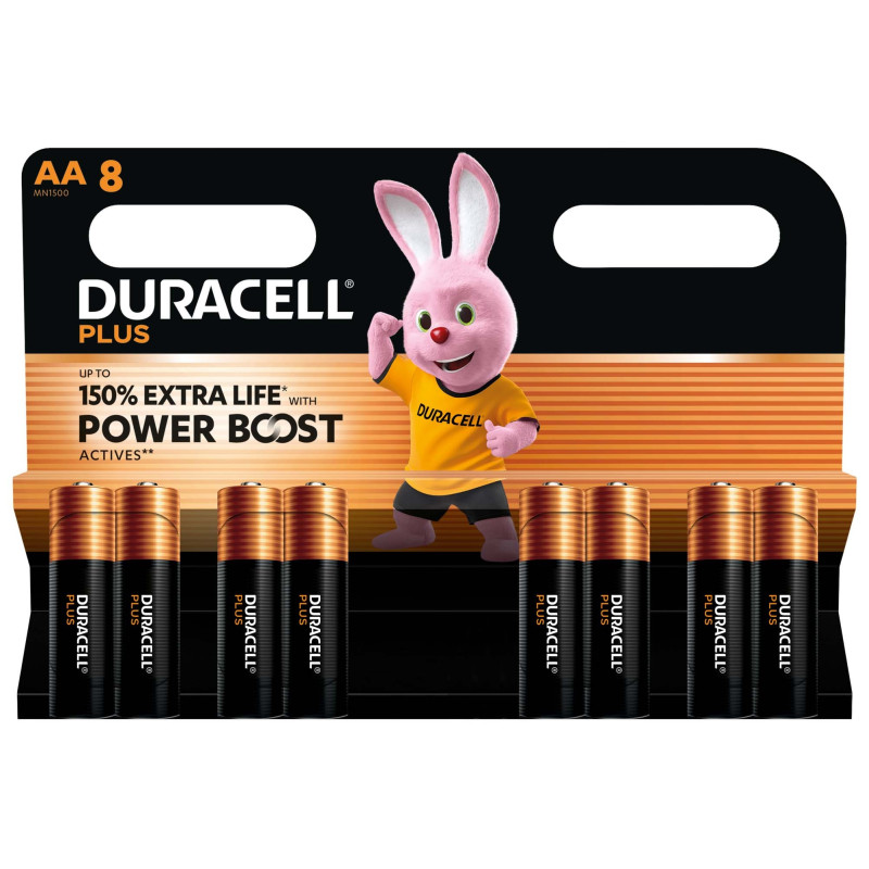 8 Piles Alcalines AA / LR6 Duracell Plus