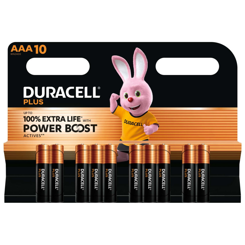 10 Piles Alcalines AAA / LR03 Duracell Plus