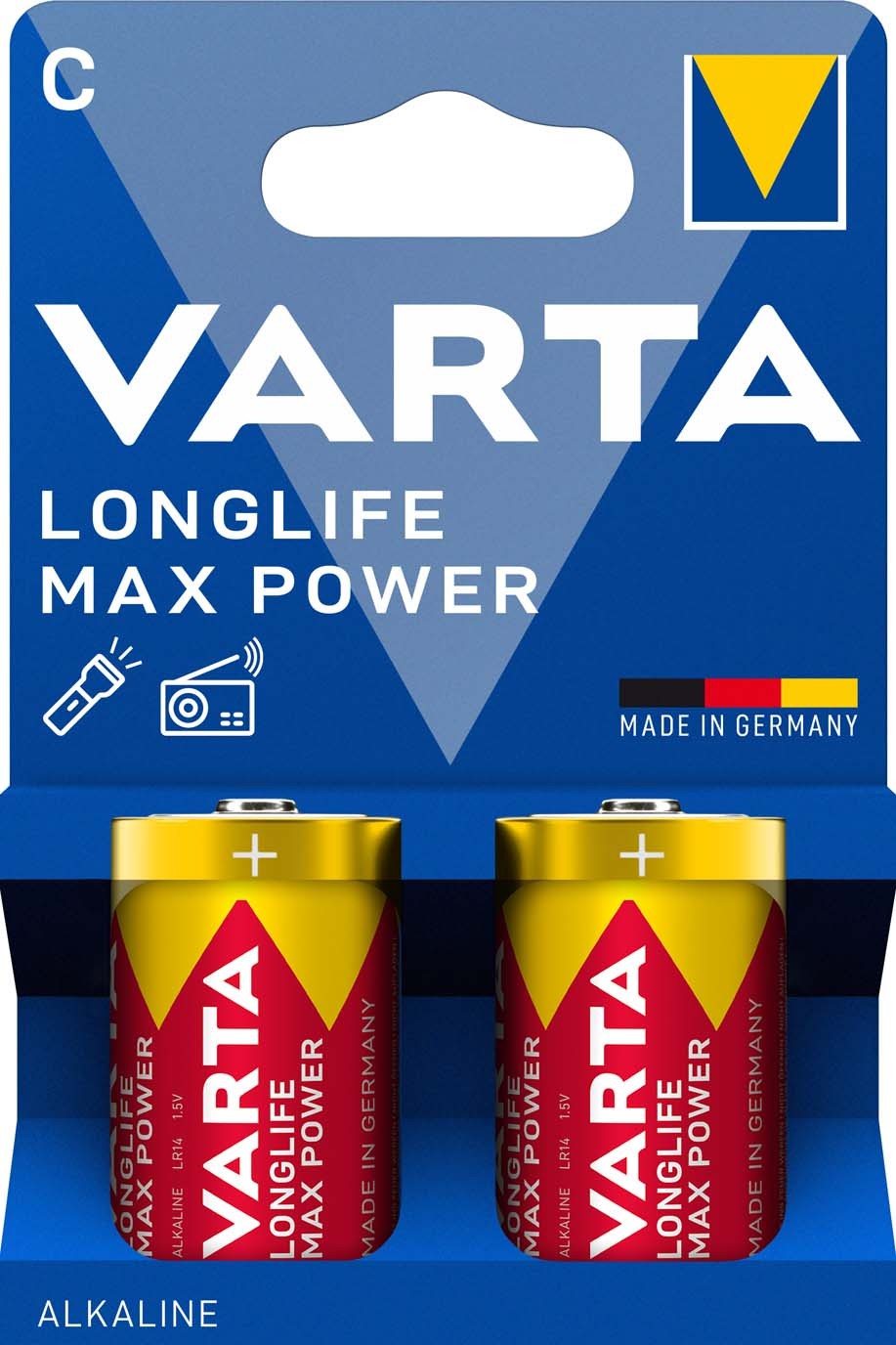 2 Piles Alcalines C / LR14 Varta LongLife Max Power
