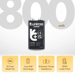 Pile 9V / 6LR61 Uniross Lithium Ultra