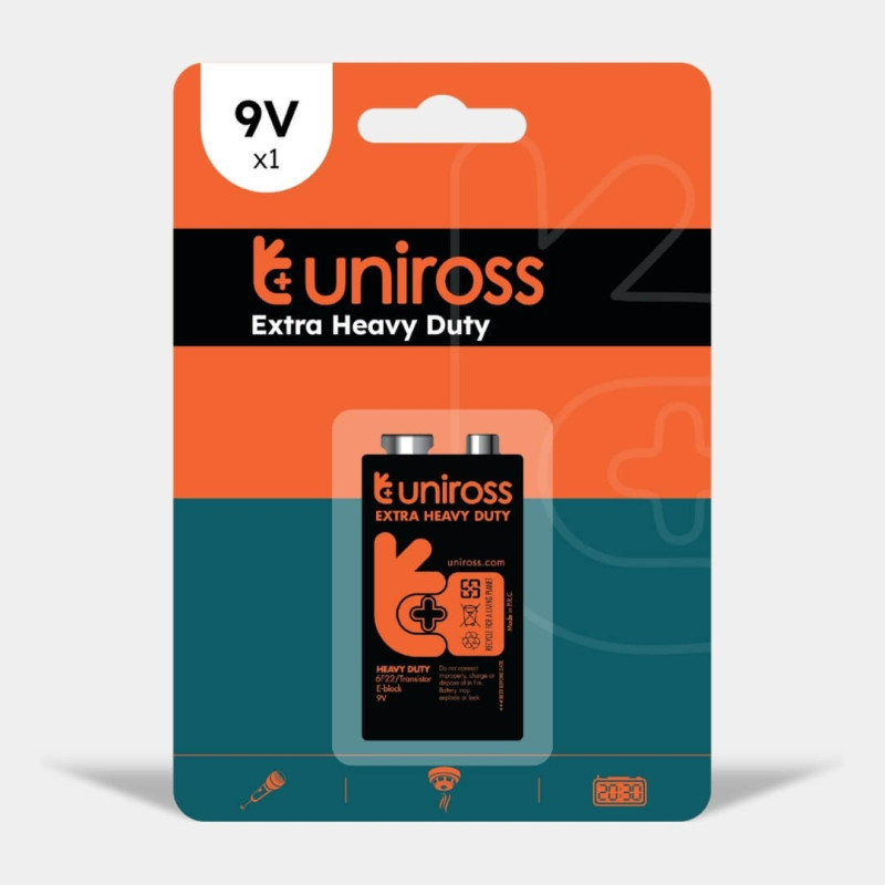 Pile Saline 9V / 6R61 Uniross Extra Heavy Duty