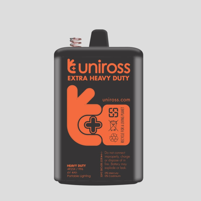 Pile 4R25 PJ996 Uniross Extra Heavy Duty Saline 6V