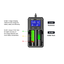 Chargeur de Piles Xtar VX2 Pro SET adaptateur secteur
