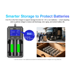 Chargeur de Piles Xtar VX2 Pro SET adaptateur secteur