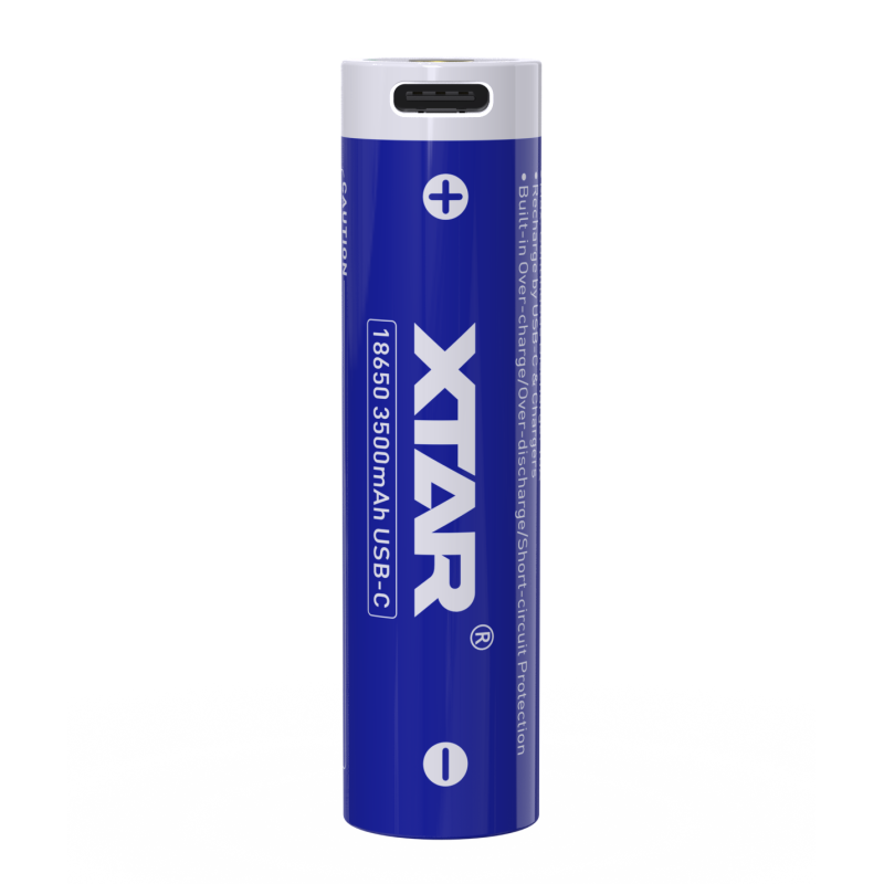 Pile Rechargeable USB-C 18650 Xtar Lithium 3,7V 3500mAh 10A