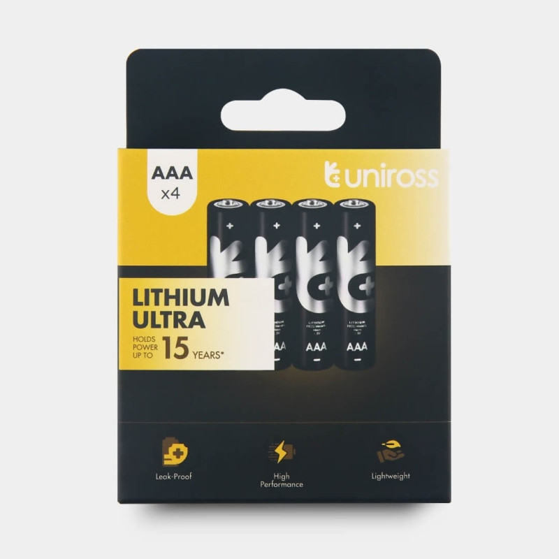 4 Piles AAA / FR03 Uniross Lithium Ultra