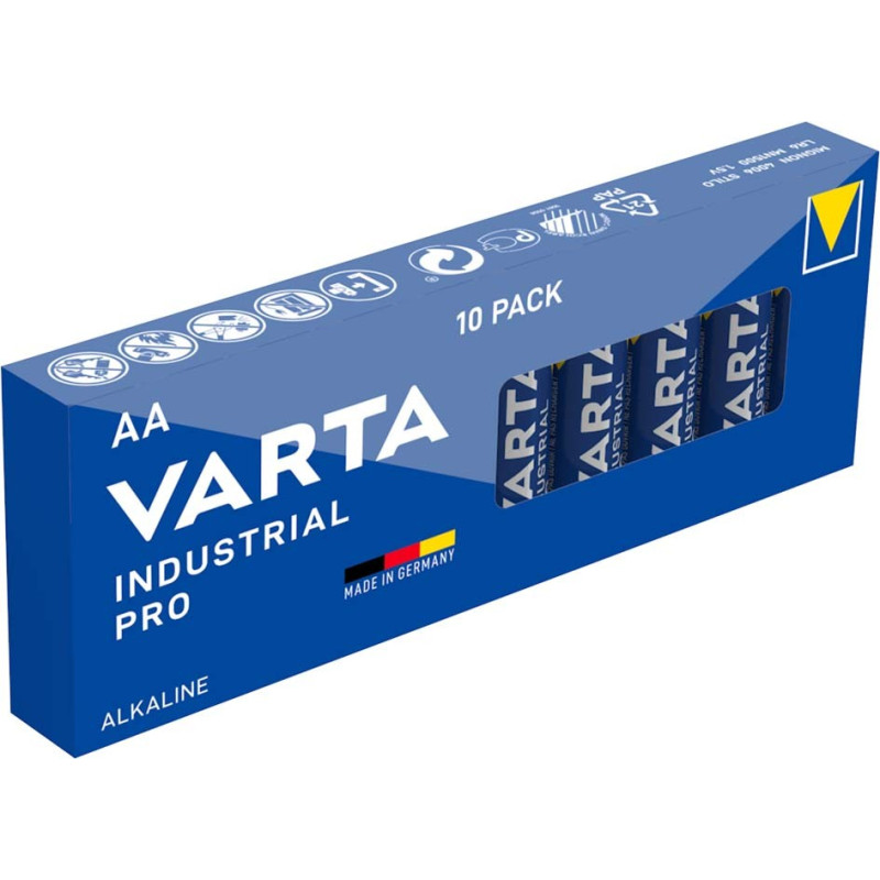 10 Piles Alcalines AA / LR6 Varta Industrial Pro