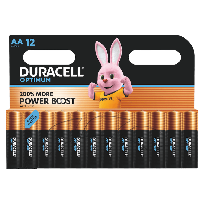 12 Piles Alcalines AA / LR6 Duracell Optimum