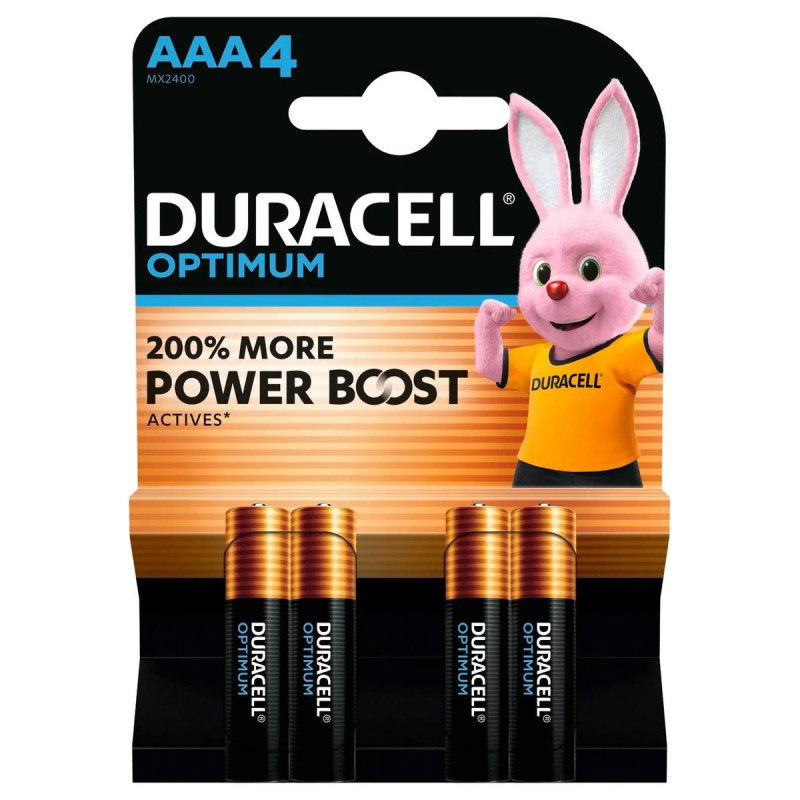 4 Piles Alcalines AAA / LR03 Duracell Optimum