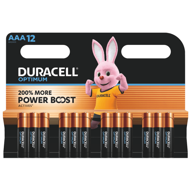12 Piles Alcalines AAA / LR03 Duracell Optimum