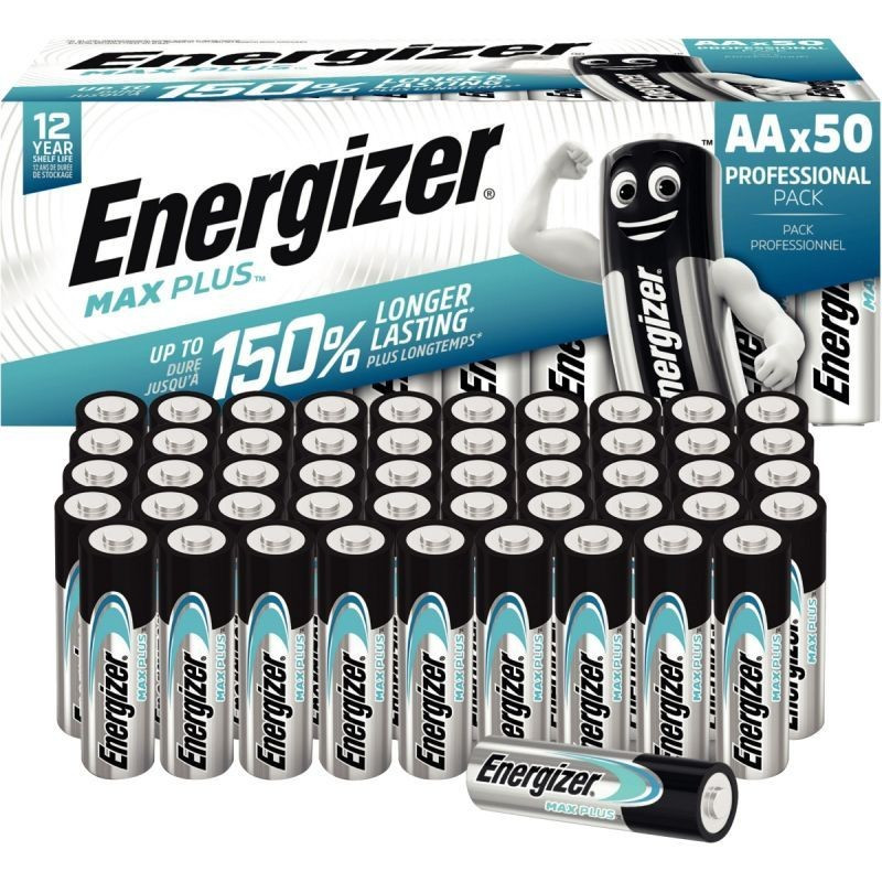 50 Piles Alcalines AA / LR6 Energizer Max Plus - Bestpiles
