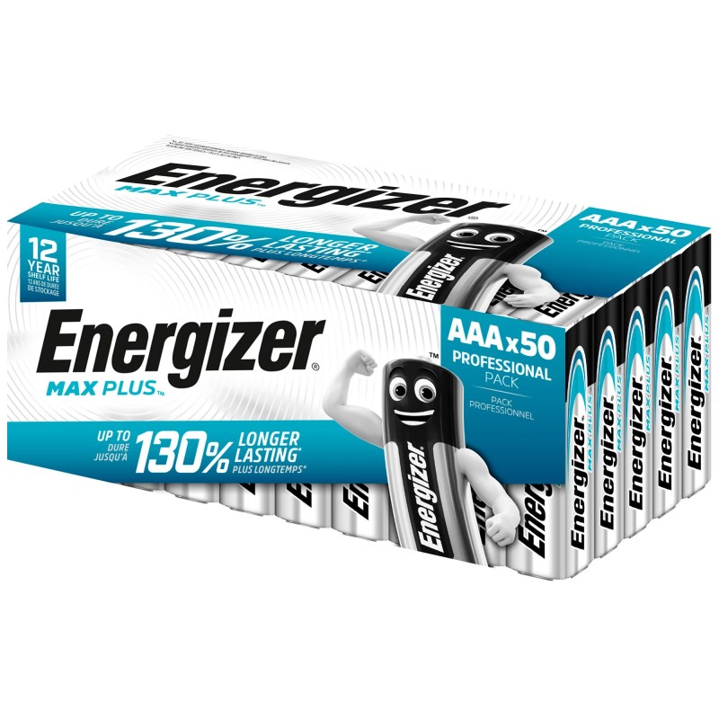 50 Piles Alcalines AAA / LR03 Energizer Max Plus