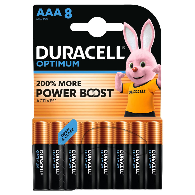 8 Piles Alcalines AAA / LR03 Duracell Optimum