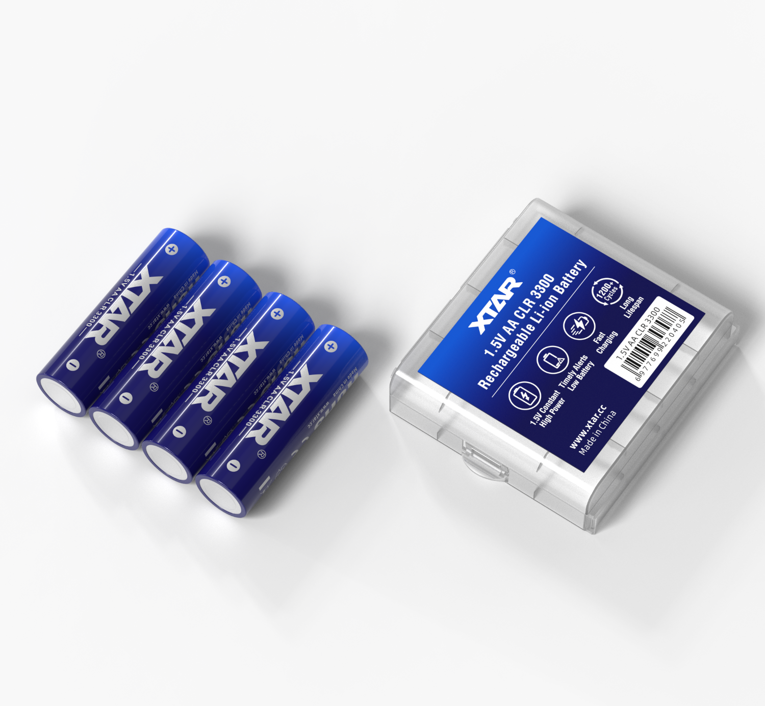 4 Piles Rechargeables AA / HR6 CLR 3300mWh 2000mAh Xtar Li-ion 1.5V