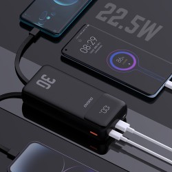 Batterie Externe Powerbank Dudao K15MAX 30000mAh PD 22,5W avec câbles intégrés
