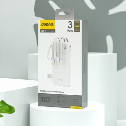 Batterie Externe Powerbank Dudao K11 10000mAh Blanc avec câbles intégrés