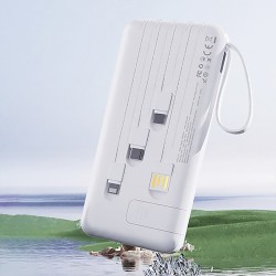 Batterie Externe Powerbank Dudao K11 Pro 20000mAh Blanc avec câbles intégrés