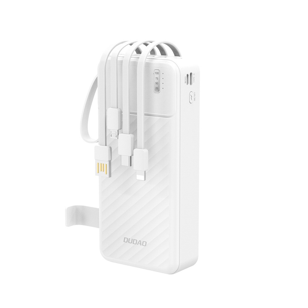 Batterie Externe Powerbank Dudao K11 Pro 20000mAh Blanc avec câbles intégrés