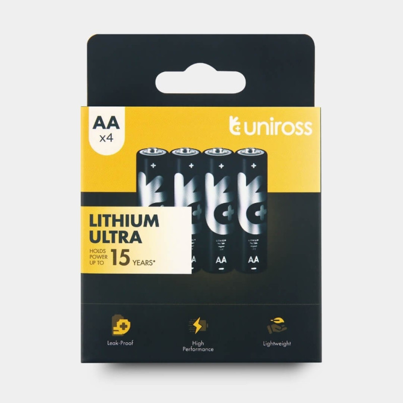 4 Piles AA / FR6 Uniross Lithium Ultra