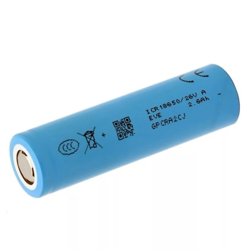 Pile Rechargeable 18650 ICR18650-26VA EVE Li-ion 3,7V 2650mAh 13A