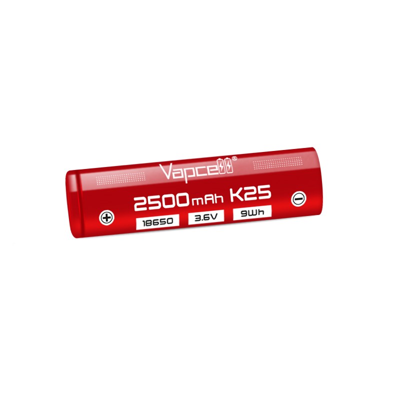 Pile Rechargeable INR18650 K25 Vapcell Li-ion 3,6V 2500mAh 20A