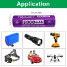 Pile Rechargeable INR21700 H50 Vapcell Li-ion 3,6V 5000mAh 50A