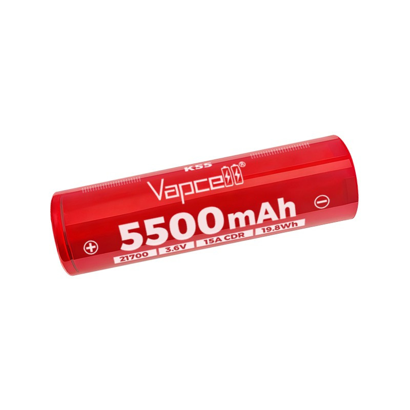 Pile Rechargeable INR21700 K55 Vapcell Li-ion 3,6V 5500mAh 15A