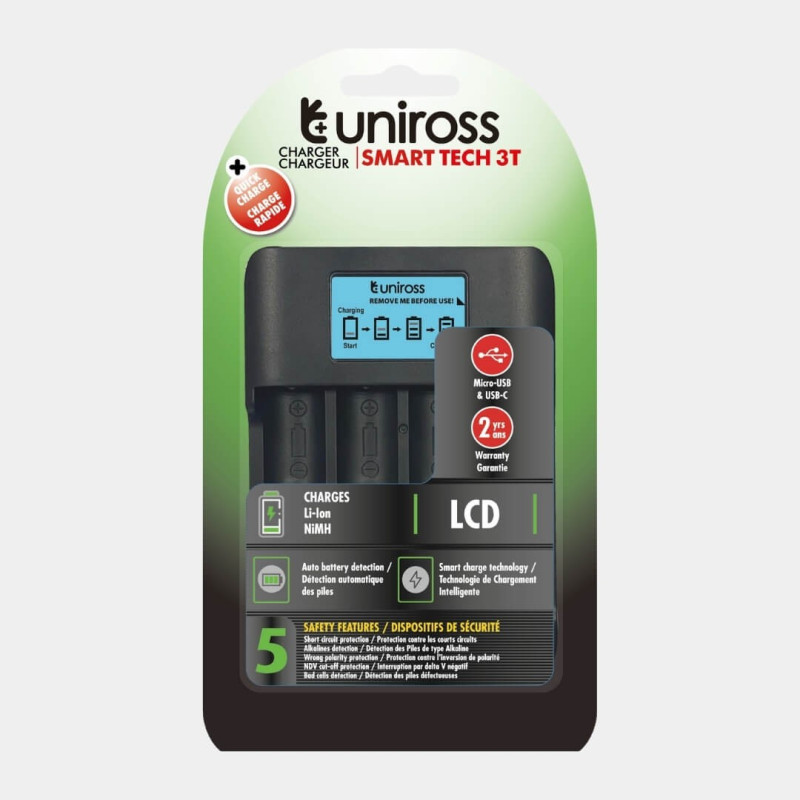 Chargeur Uniross Smart Tech 3T