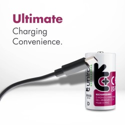 2 Piles Rechargeables USB-C D / HR20 Uniross Advanced Li-Ion 1,5V Accu