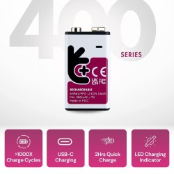 Pile Rechargeable USB-C 9V / 6HR61 / PP3 Uniross Advanced Li-Ion Accu