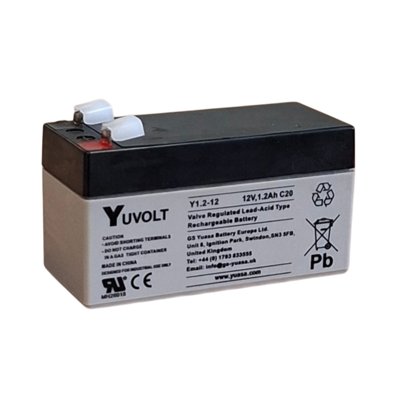 Batterie Plomb Etanche AGM VRLA Y1.2-12 Yuvolt Yucel Yuasa 12V 1.2Ah