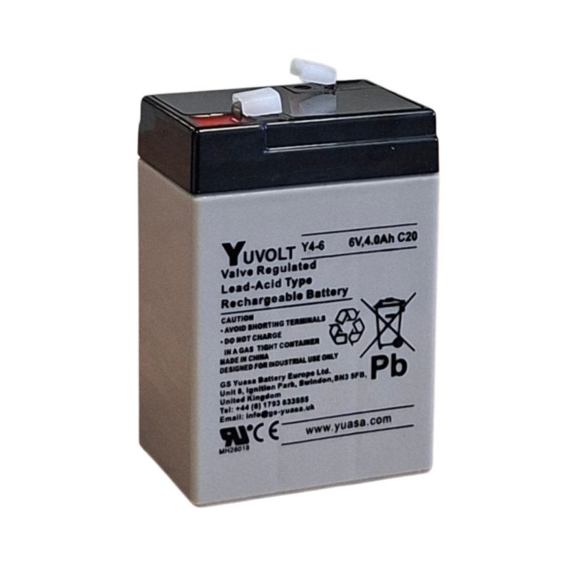 Batterie Plomb Etanche AGM VRLA Y4-6 Yuvolt Yucel Yuasa 6V 4Ah