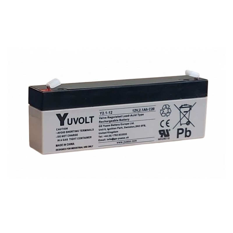 Batterie Plomb Etanche AGM VRLA Y2.1-12 Yuvolt Yucel Yuasa 12V 2.1Ah