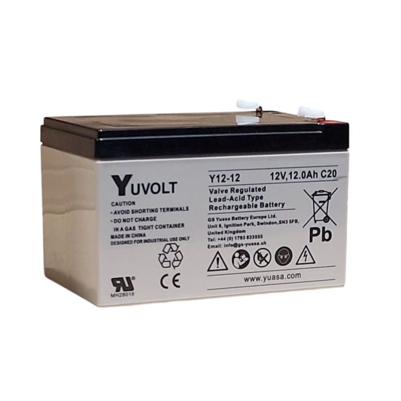 Batterie Plomb Etanche AGM VRLA Y12-12 Yuvolt Yucel Yuasa 12V 12Ah