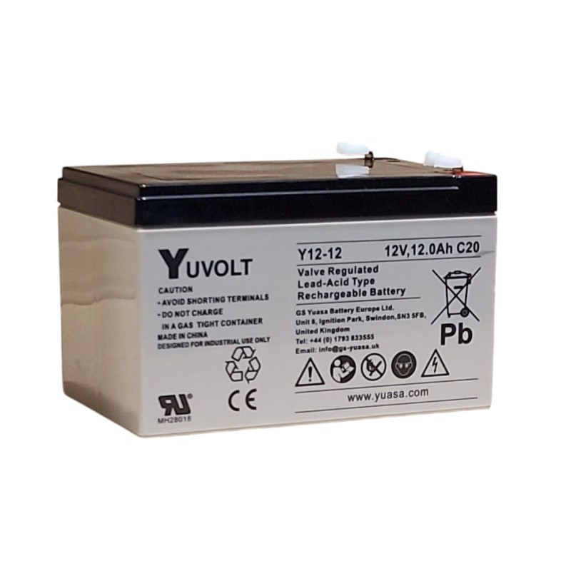 Batterie Plomb Etanche AGM VRLA Y12-12 Yuvolt Yucel Yuasa 12V 12Ah