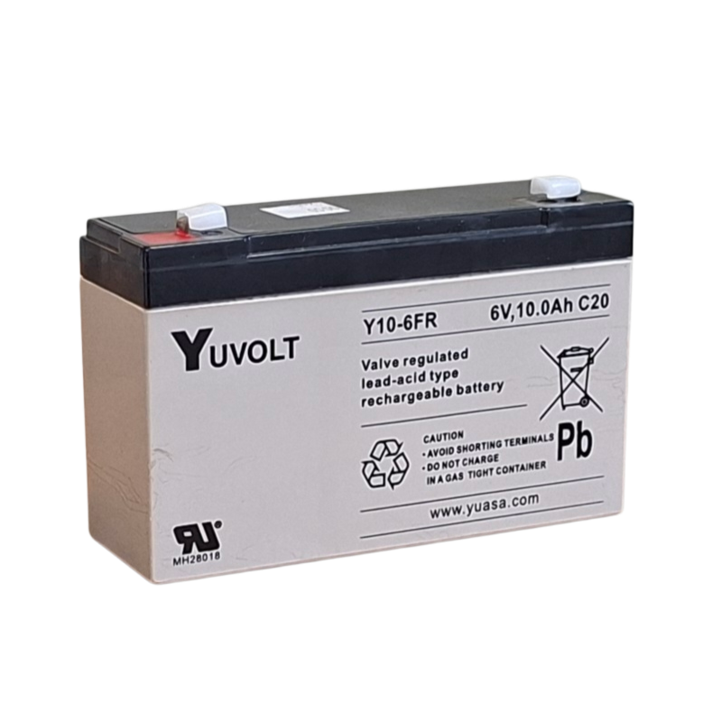Batterie Plomb Etanche AGM VRLA Y10-6 FR Yuvolt Yucel Yuasa 6V 10Ah
