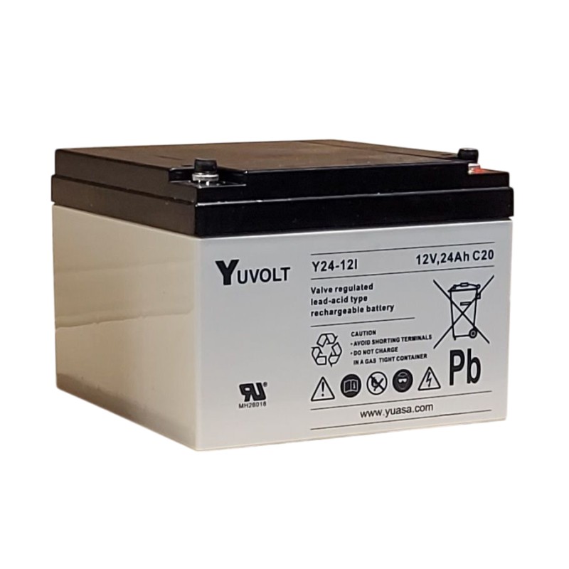 Batterie Plomb Etanche AGM VRLA Y24-12 Yuvolt Yucel Yuasa 12V 24Ah