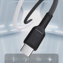 Câble 2m USB-C - USB-C 240W Dudao L9CMax Noir