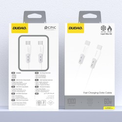 Câble 1m USB-C - USB-C 60W Dudao L25SC Blanc