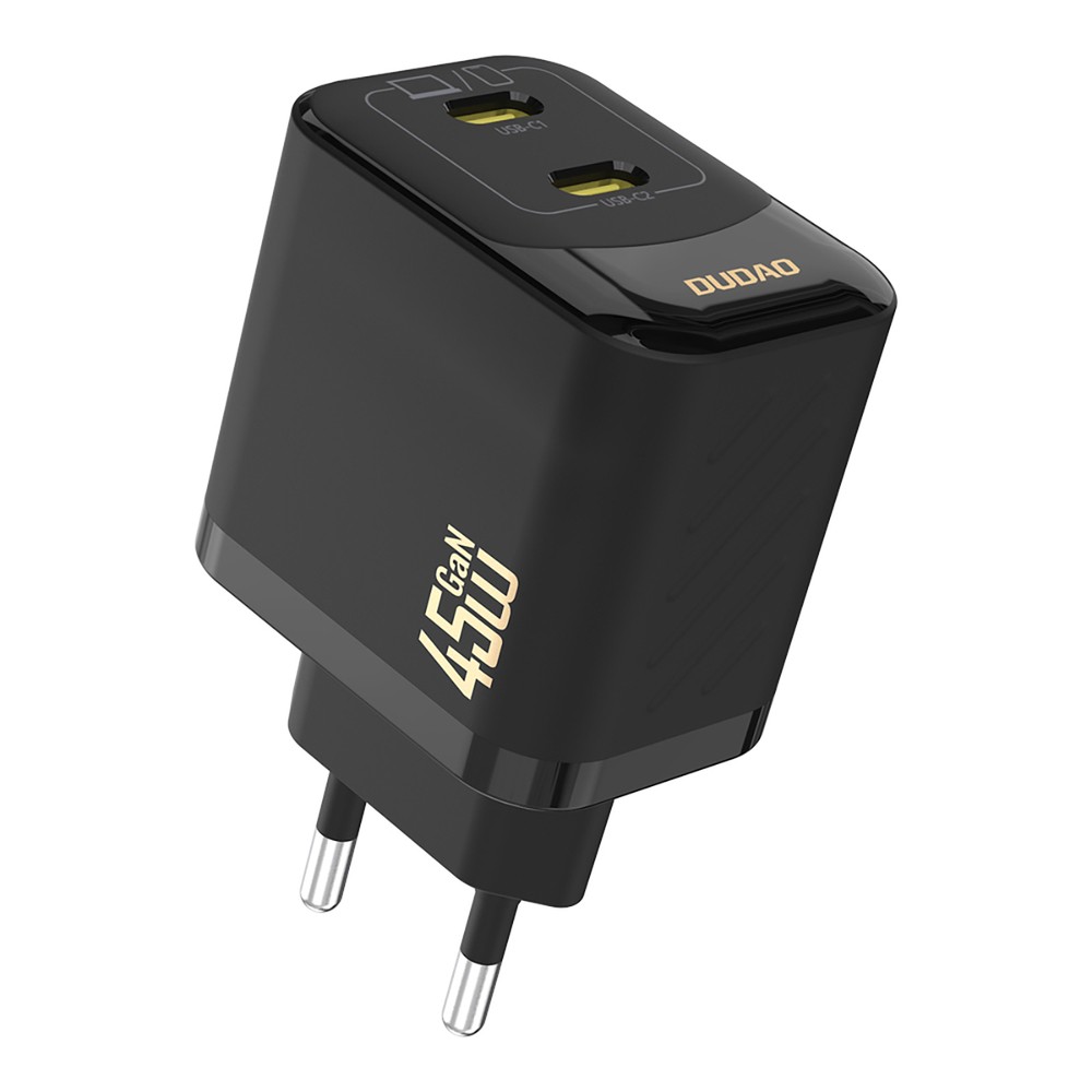 Chargeur Secteur GaN 2x USB-C PD 45W Dudao A28P - Noir