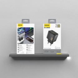 Chargeur Secteur GaN 2x USB-C PD 45W Dudao A28P - Noir