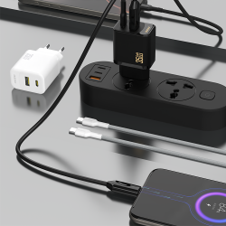 Chargeur Secteur USB-C USB-A PD QC 35W Dudao A27MaxC + Câble USB-C - Blanc