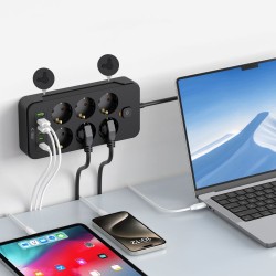Multiprise 2m 6x Secteur 240V + 3xUSB-A + 3xUSB-C Tech-Protect PC6X6